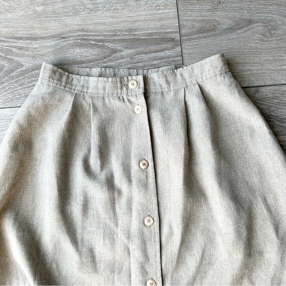 Vintage Mister Leonard Silk Flax Blend A Line Midi Skirt - Picture 14 of 15